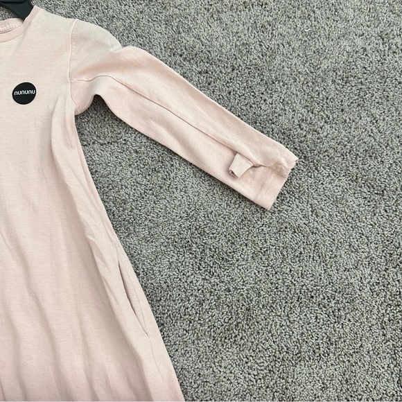 NEW! nununu 360 dress Pink Black Star Long Sleeve Thumbs Pockets A Line Swing - Picture 6 of 9
